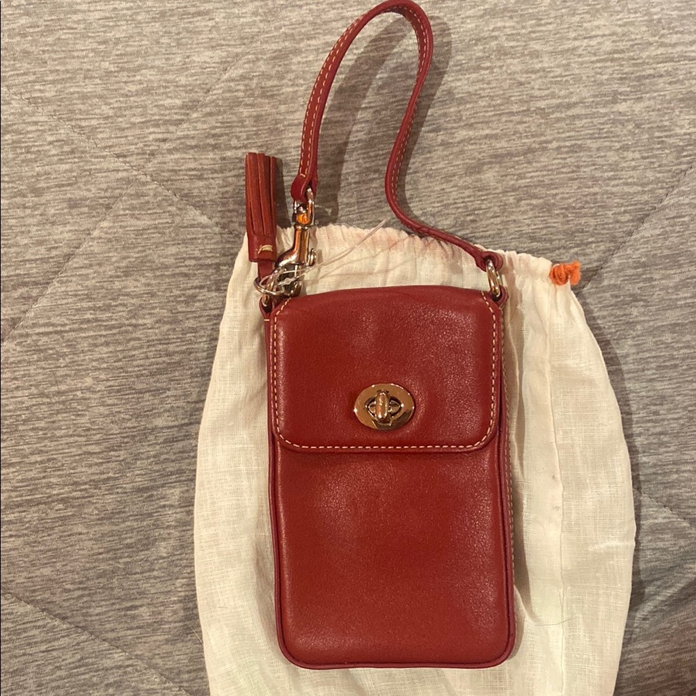 Coach Red Leather Clutch Wristlet